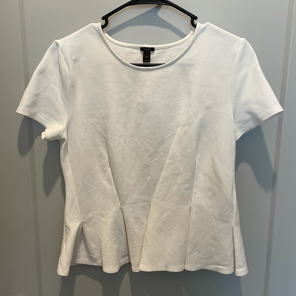 White J.Crew Peplum Top - Picture 1 of 2